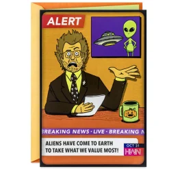 Aliens Left the Candy Corn Funny Halloween Card With Sound