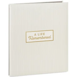 A Life Remembered Taupe Striped Refillable Photo Album
