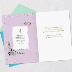 A Lifetime of Dreams Come True Gift Card Greeting Wedding Card