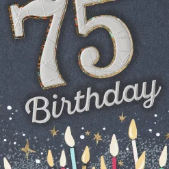 A Life Well-Lived Candles 75th Birthday Card