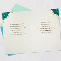 A Little Extra for the Man I Love Romantic Birthday Card for Him