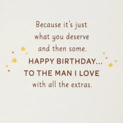 A Little Extra for the Man I Love Romantic Birthday Card for Him