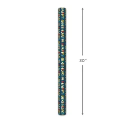 All-Caps Happy Birthday on Navy Wrapping Paper Roll, 20 sq. ft.