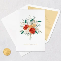 All the Best Bouquet Quilled Paper Handmade Wedding Card
