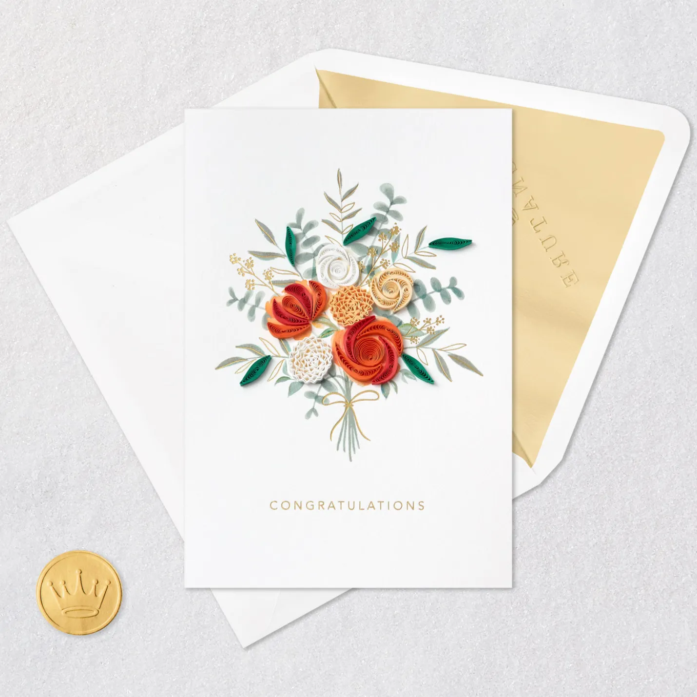 All the Best Bouquet Quilled Paper Handmade Wedding Card