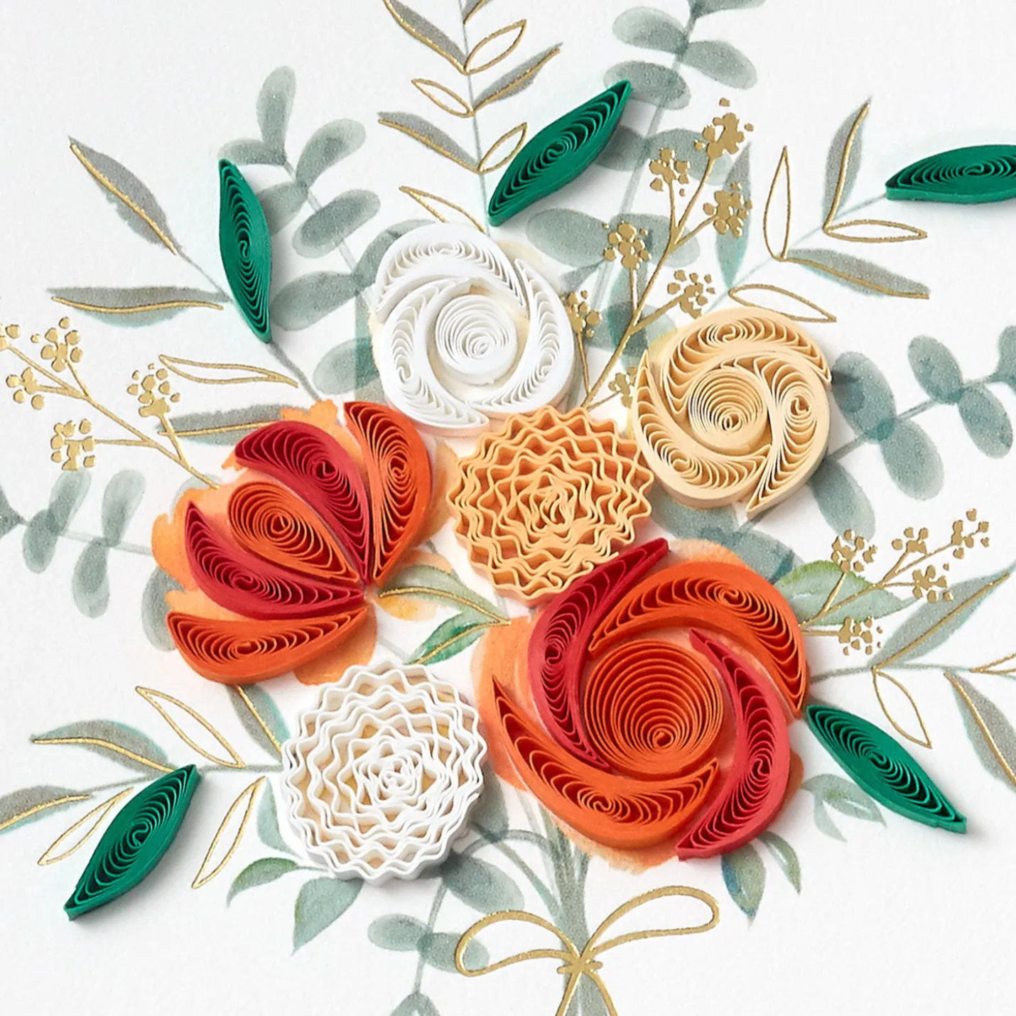 All the Best Bouquet Quilled Paper Handmade Wedding Card