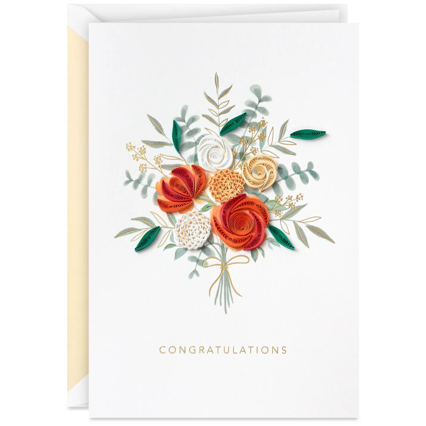 All the Best Bouquet Quilled Paper Handmade Wedding Card