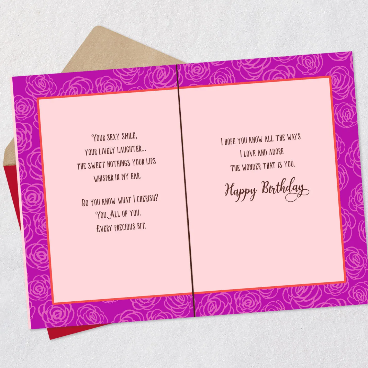 All the Ways I Love and Adore You Romantic Birthday Card