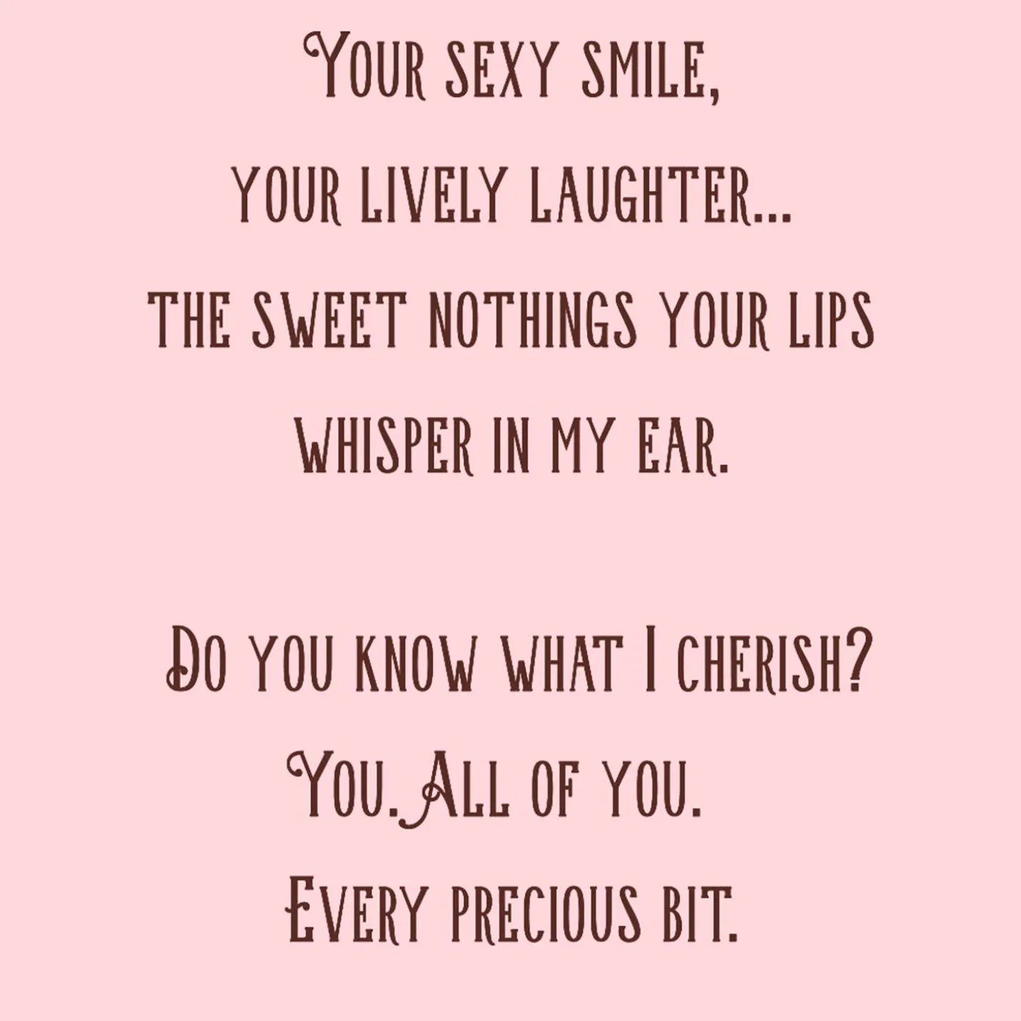 All the Ways I Love and Adore You Romantic Birthday Card
