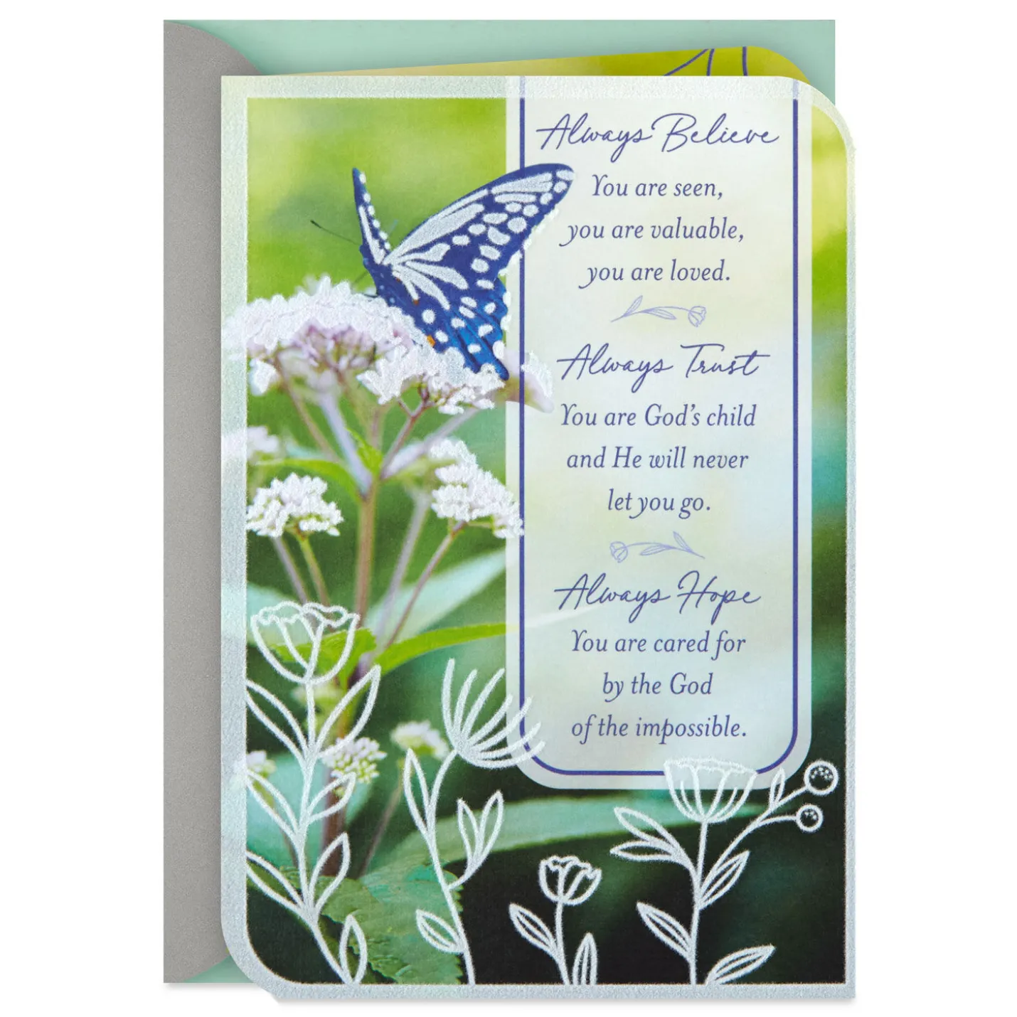 Always Believe, Trust and Hope Religious Encouragement Card