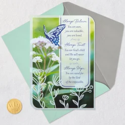 Always Believe, Trust and Hope Religious Encouragement Card