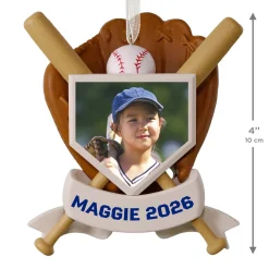 America's Pastime Baseball Personalized Ornament, Custom Photo and Text