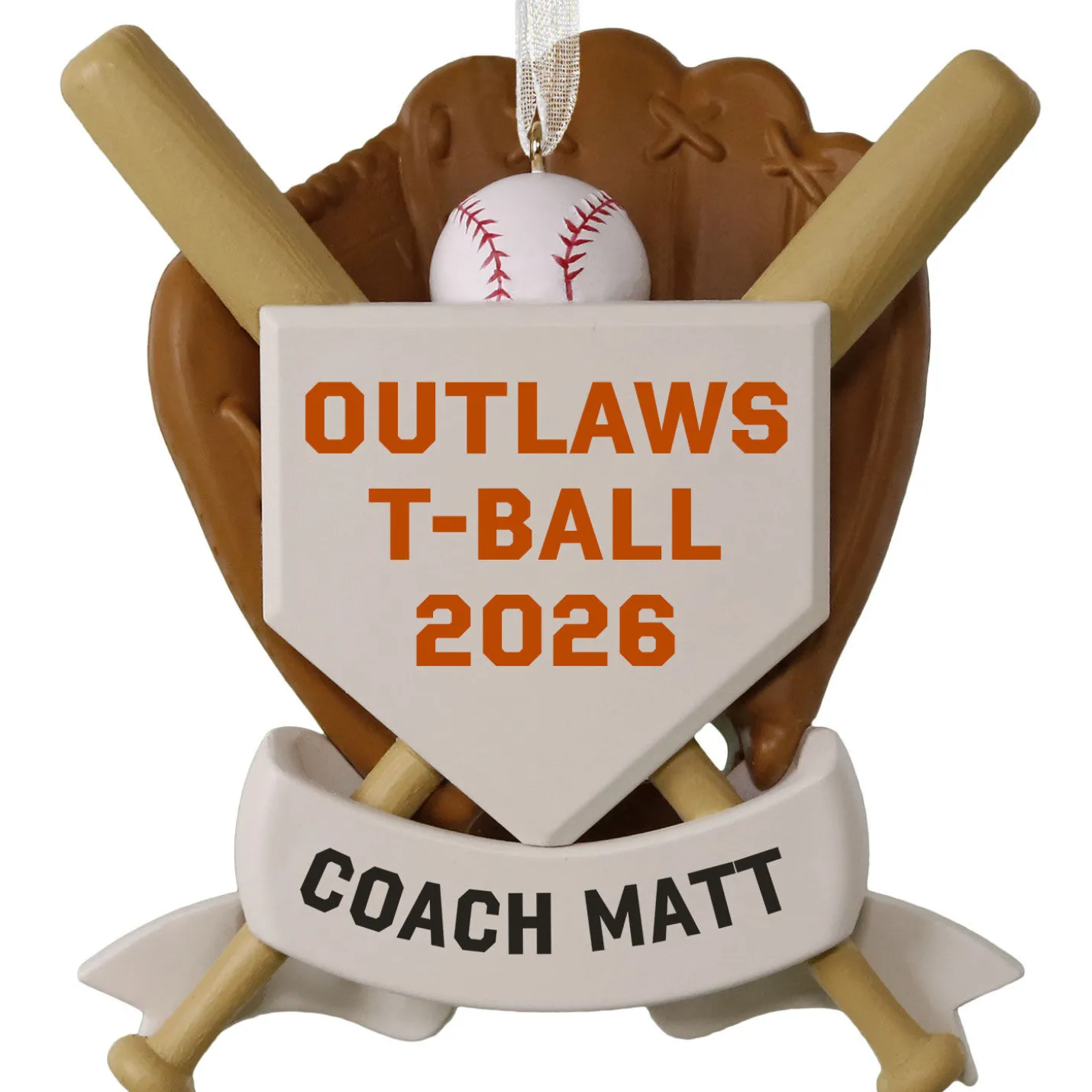 America's Pastime Baseball Personalized Ornament, Custom Text