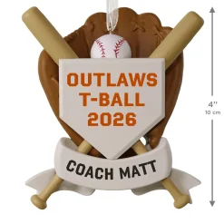 America's Pastime Baseball Personalized Ornament, Custom Text