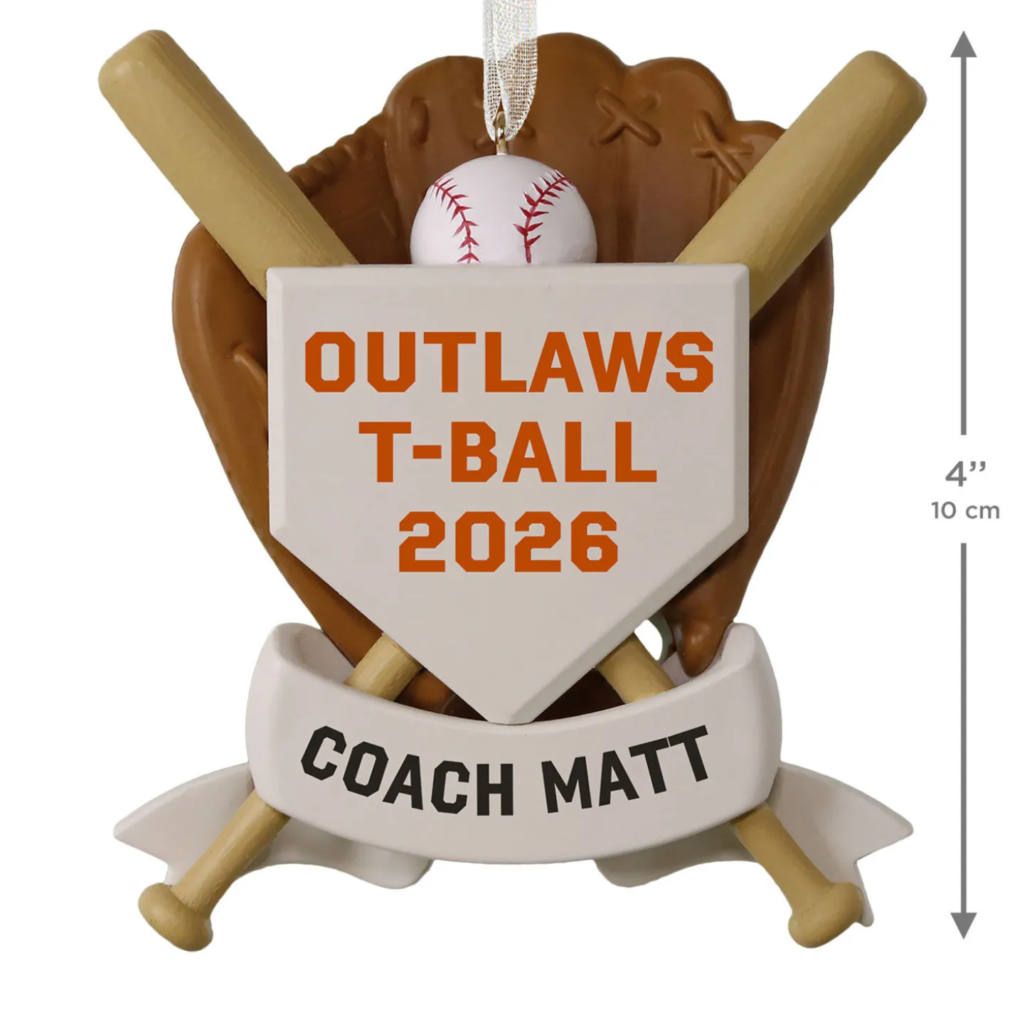 America's Pastime Baseball Personalized Ornament, Custom Text