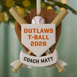 America's Pastime Baseball Personalized Ornament, Custom Text