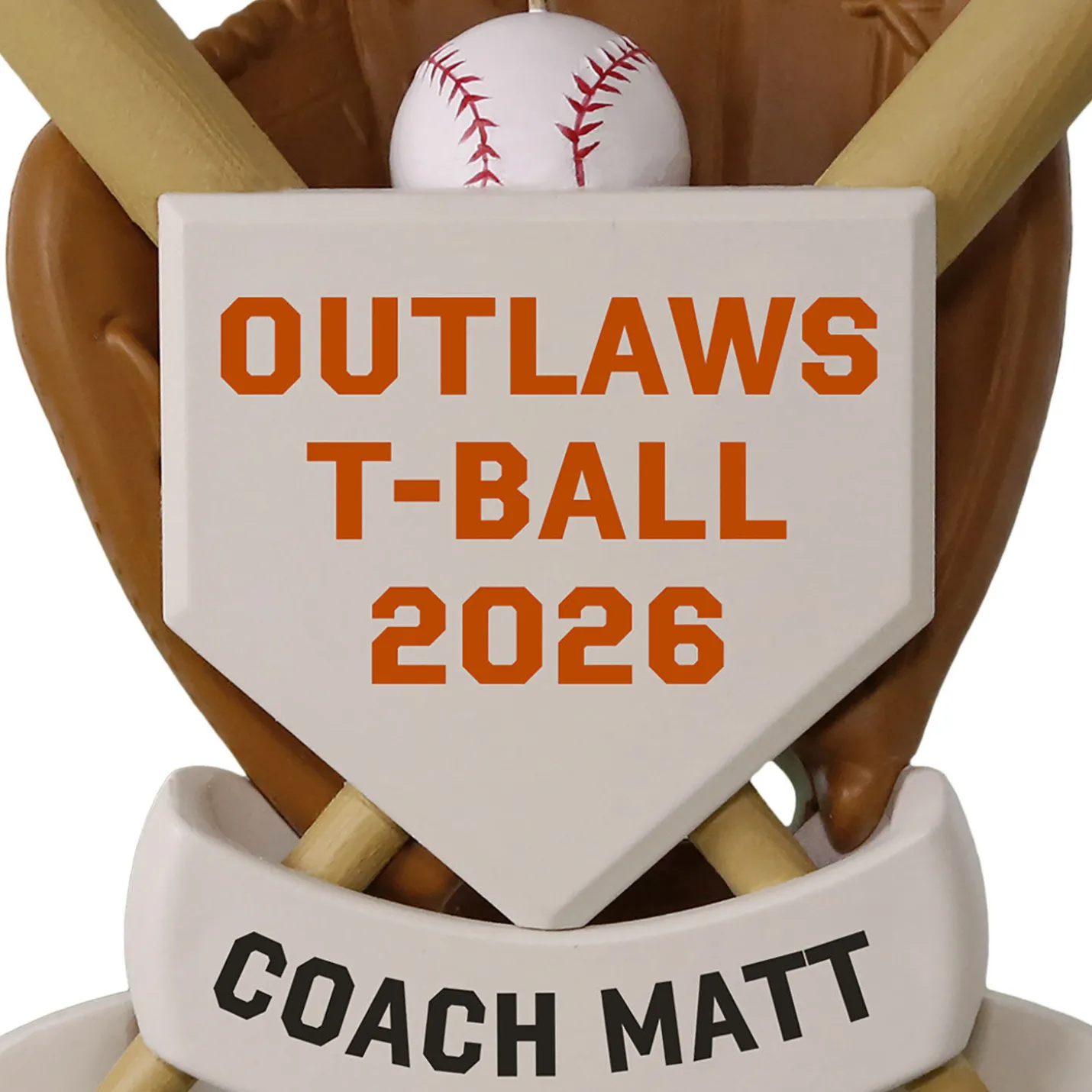 America's Pastime Baseball Personalized Ornament, Custom Text