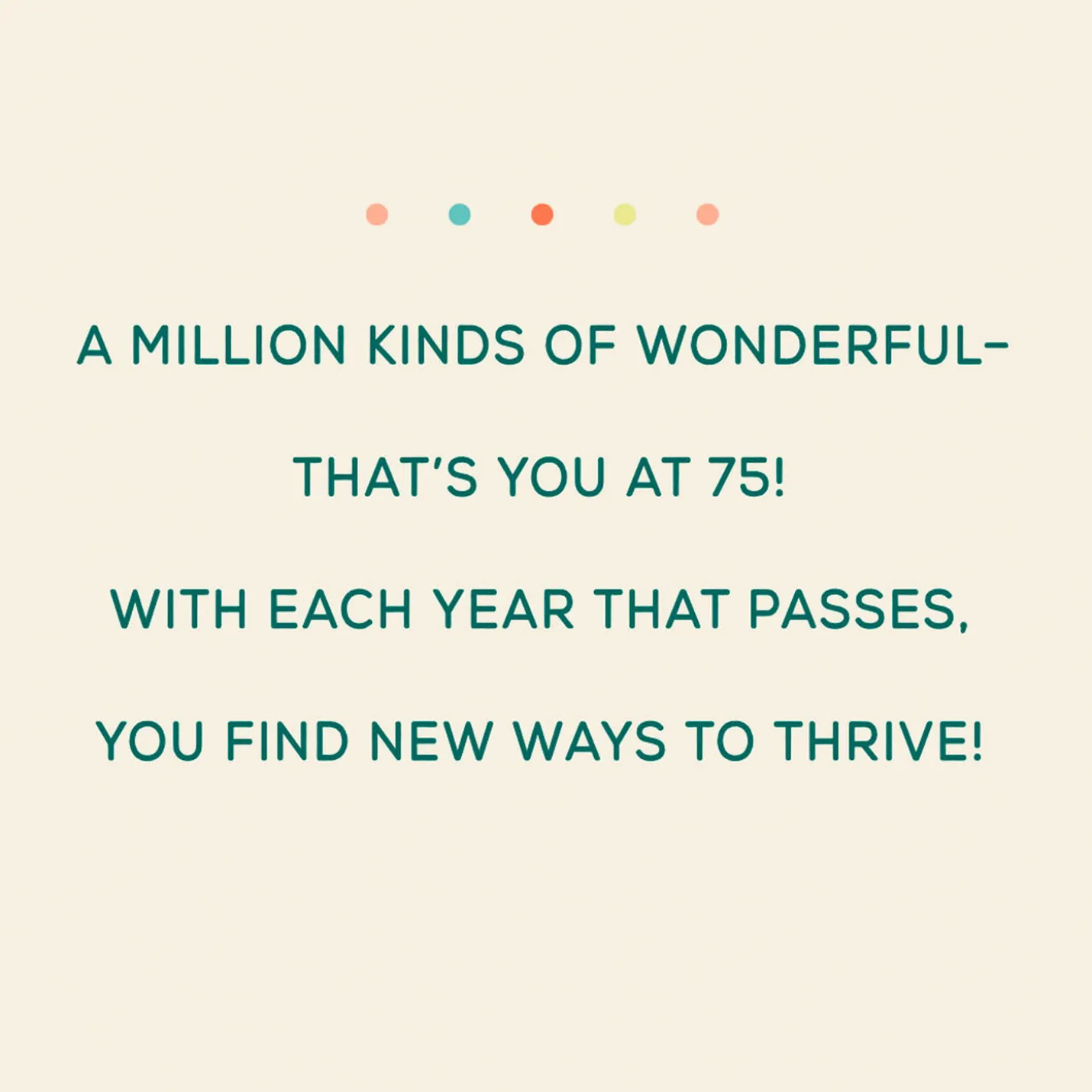 A Million Kinds of Wonderful 75th Birthday Card