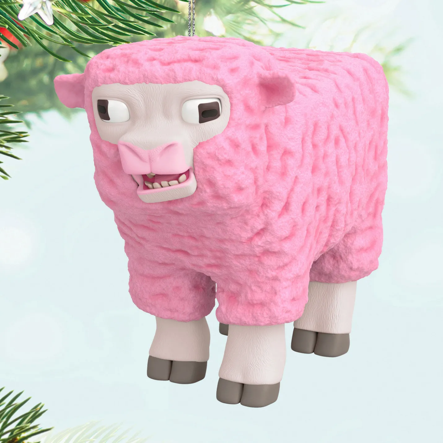 A Minecraft Movie Pink Sheep Ornament