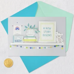 A New Story Begins New Baby Card