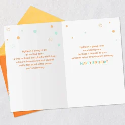 An Exciting Age and Amazing Year 18th Birthday Card