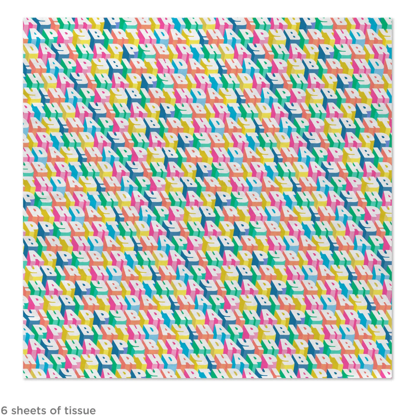Angled All-Caps Happy Birthday Tissue Paper, 6 Sheets