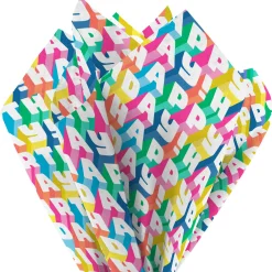 Angled All-Caps Happy Birthday Tissue Paper, 6 Sheets