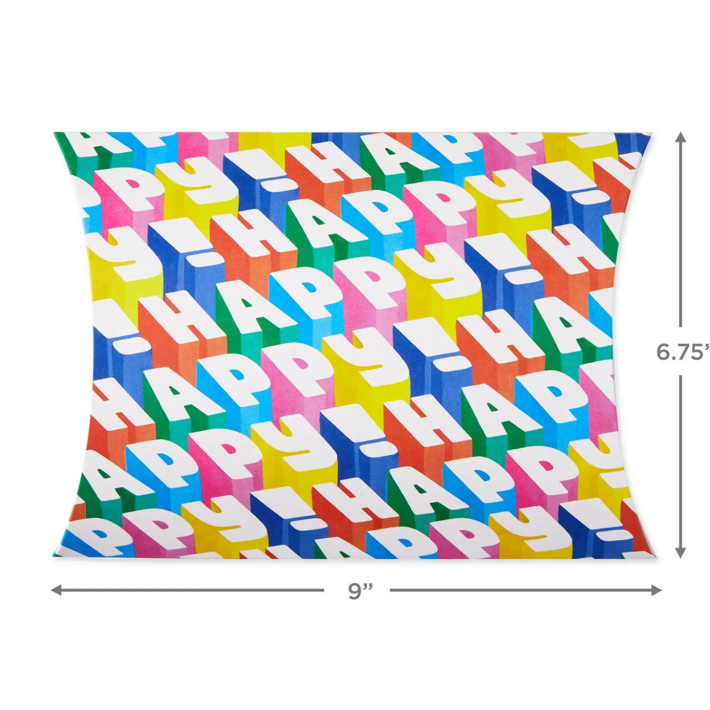Angled All-Caps Happy Pillow Box