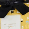 7.7" Animal Print on Butter Yellow Medium Gift Bag