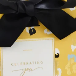 7.7" Animal Print on Butter Yellow Medium Gift Bag