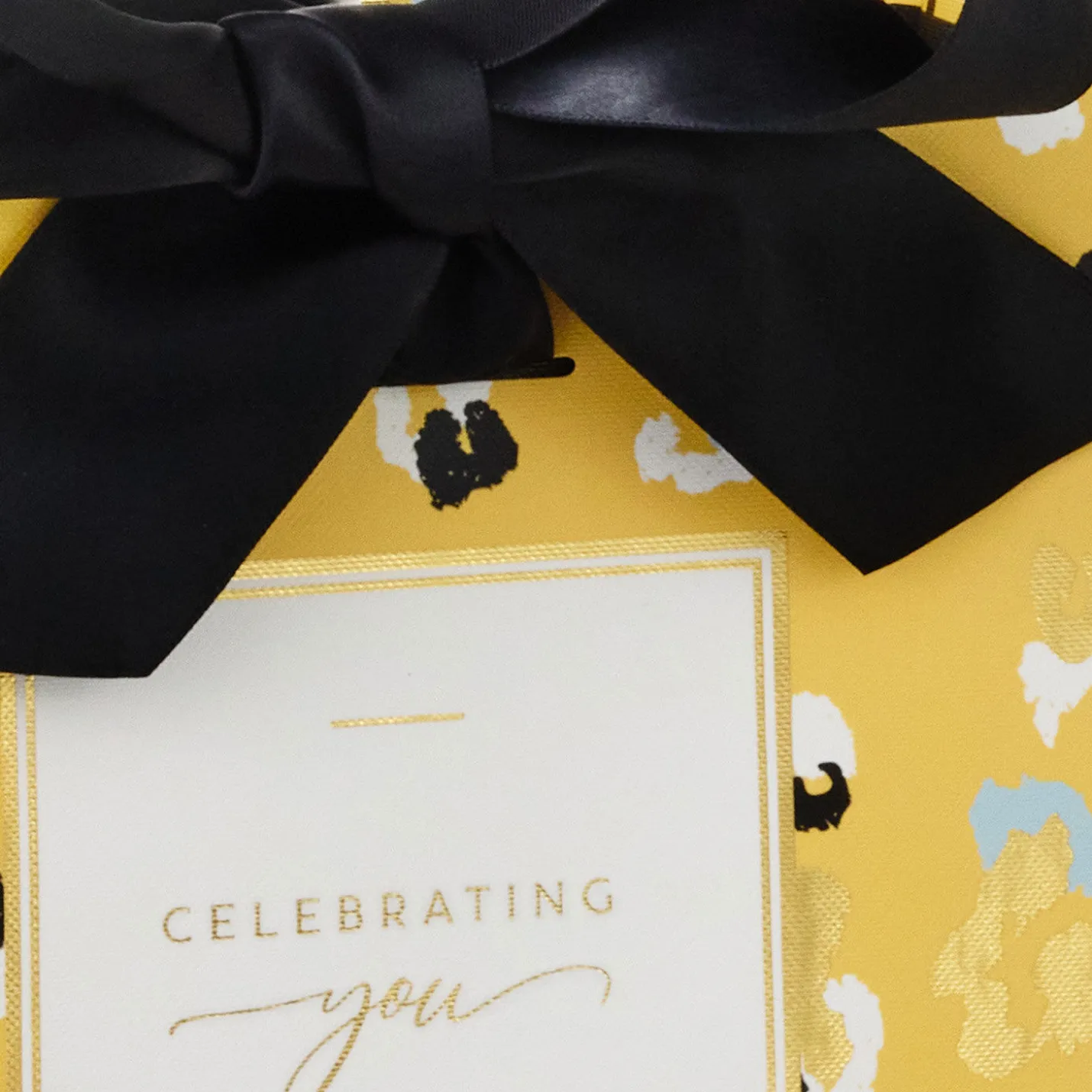 7.7" Animal Print on Butter Yellow Medium Gift Bag