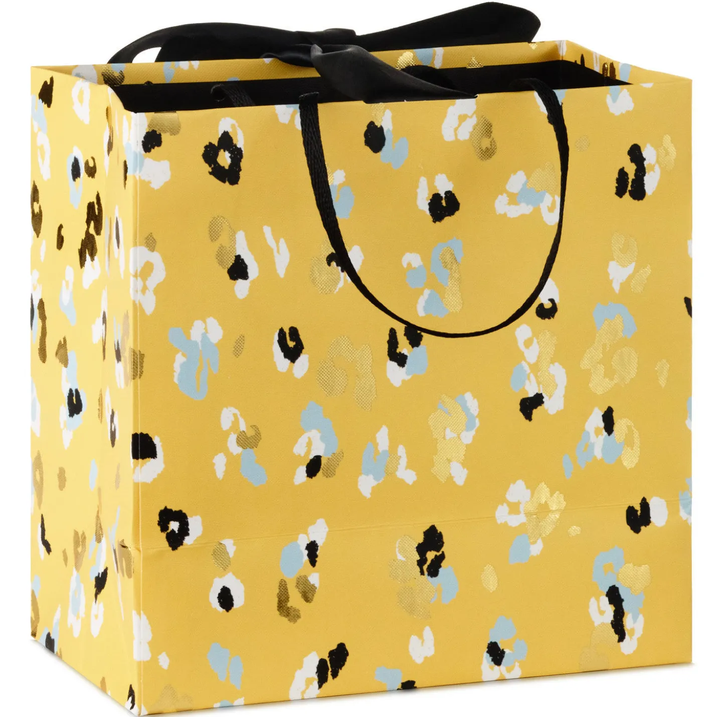 7.7" Animal Print on Butter Yellow Medium Gift Bag