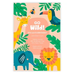 Animals Go Wild Birthday Invitation