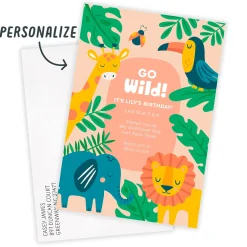 Animals Go Wild Birthday Invitation