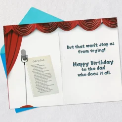 An Ode to Dad Funny Musical Birthday Card