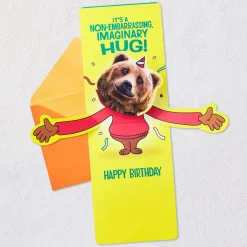 A Non-Embarrassing, Imaginary Hug Funny Pop-Up Birthday Card for Grandson