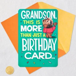 A Non-Embarrassing, Imaginary Hug Funny Pop-Up Birthday Card for Grandson