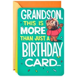 A Non-Embarrassing, Imaginary Hug Funny Pop-Up Birthday Card for Grandson