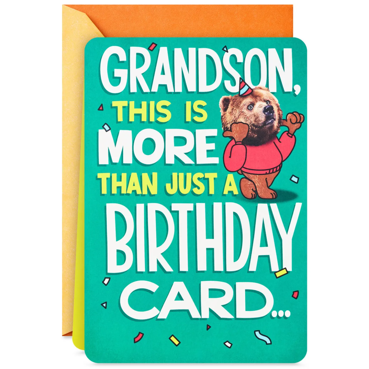 A Non-Embarrassing, Imaginary Hug Funny Pop-Up Birthday Card for Grandson