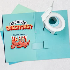 Any Other Questions Funny Pop-Up Birthday Card With Sound