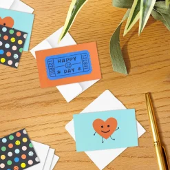Anyday Smiles Assorted Blank Mini Note Cards, Pack of 12