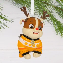A Paw Patrol™ Christmas Holiday Rubble Hallmark Ornament