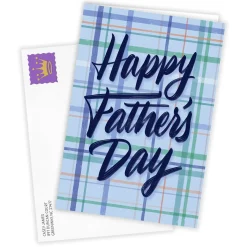 Appreciated and Loved Blue Plaid Custom Father's Day Card