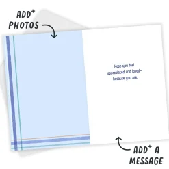Appreciated and Loved Blue Plaid Custom Father's Day Card