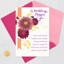 A Prayer for Love and Happiness Always Religious Wedding Card