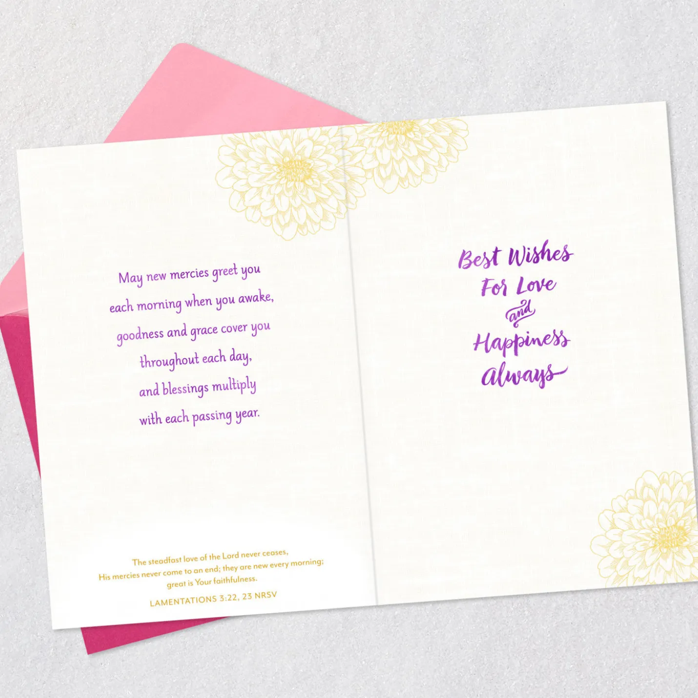 A Prayer for Love and Happiness Always Religious Wedding Card