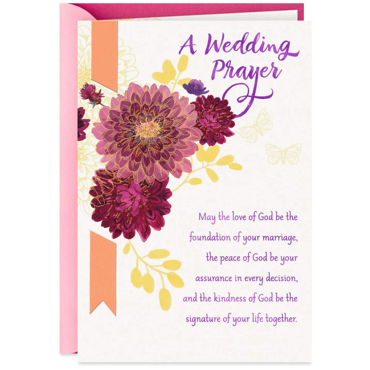 A Prayer for Love and Happiness Always Religious Wedding Card