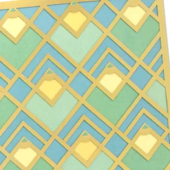 Art Deco Gold, Green and Blue Blank Card