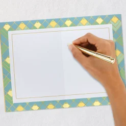 Art Deco Gold, Green and Blue Blank Card