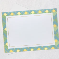 Art Deco Gold, Green and Blue Blank Card